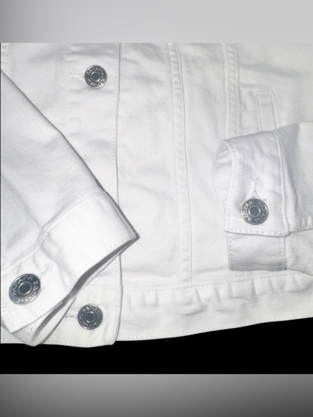 BANANA Republic white denim jacket women’s size Medium - Picture 5 of 17
